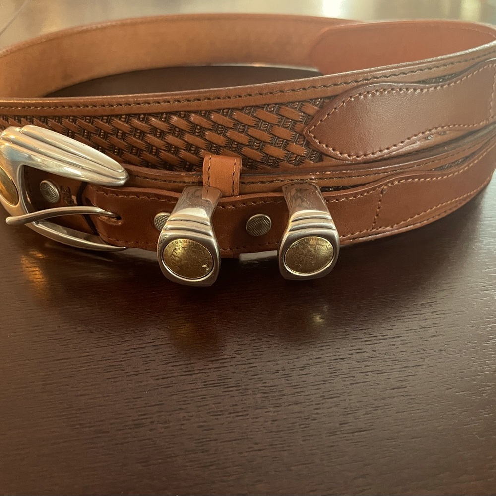 Men’s Genuine Leather Belt with Coin Adornments
